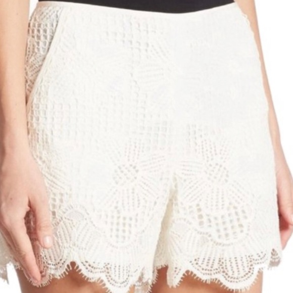 Trina Turk Pants - TRINA TURK CO Silk Contrast Lace Shorts White NWT
